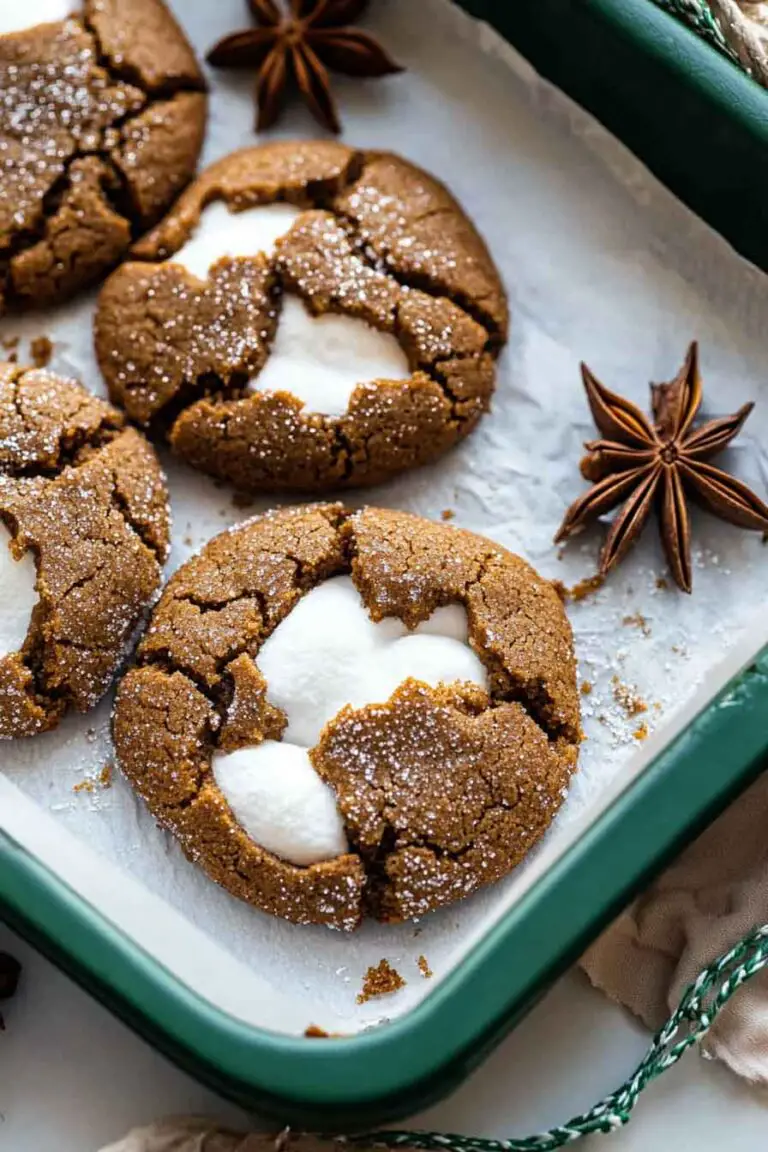 marshmallow Stuffed Molasses Cookies