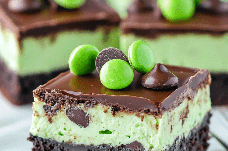 Mint Chocolate Chip Mousse Brownies