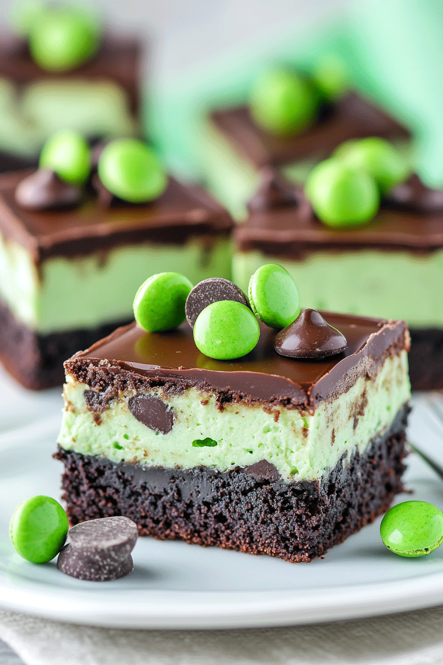 Mint Chocolate Chip Mousse Brownies