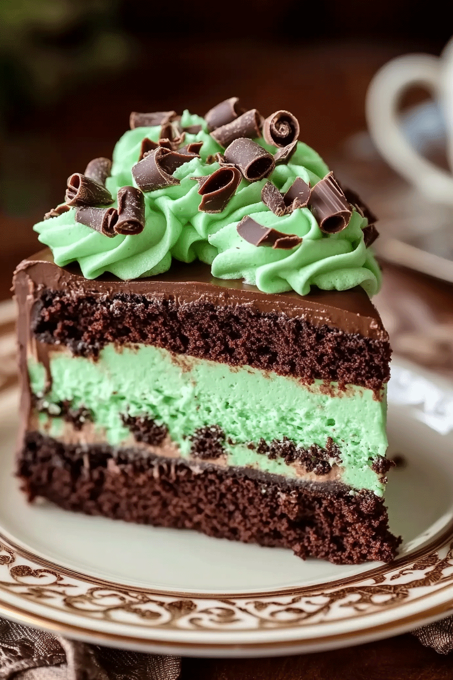 Mint Chocolate Fudge Cheesecake Cake