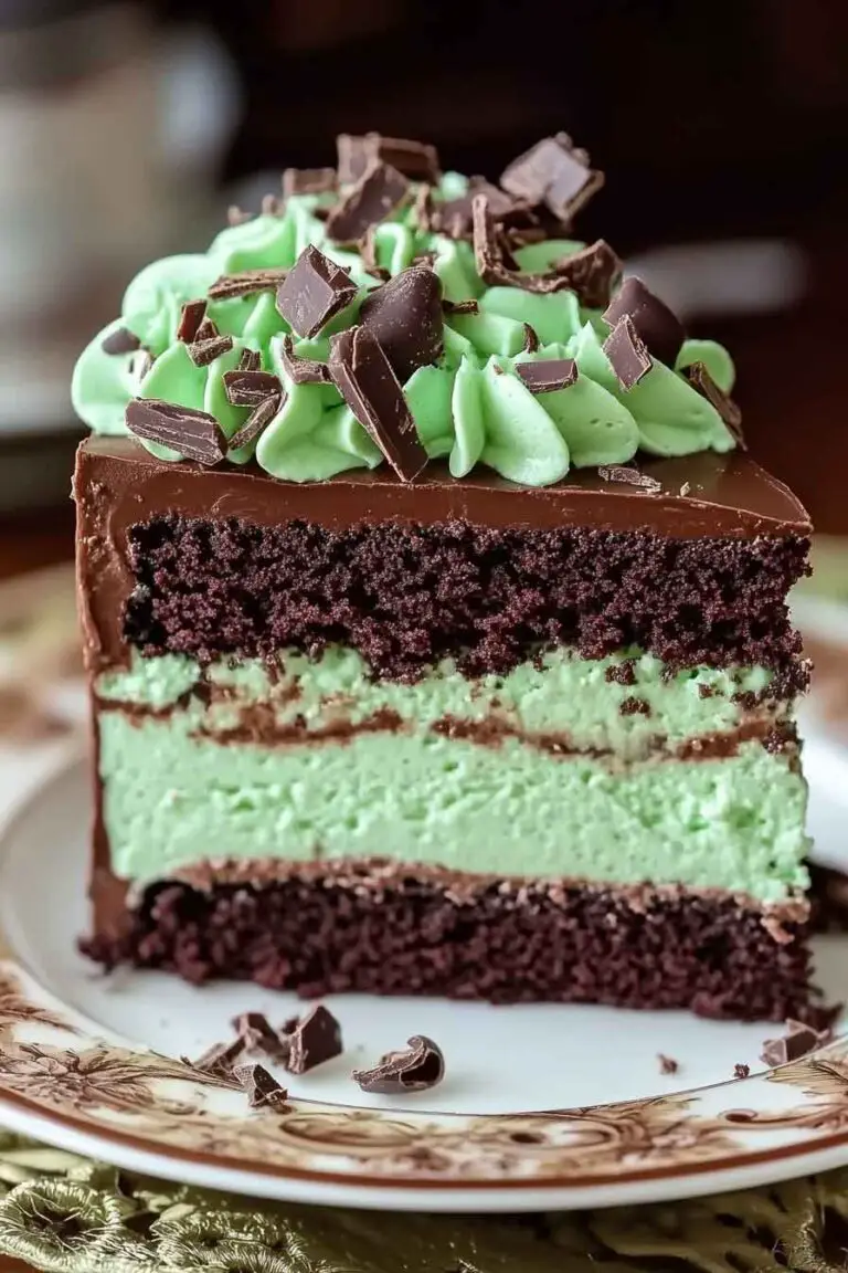 Mint Chocolate Fudge Cheesecake Cake