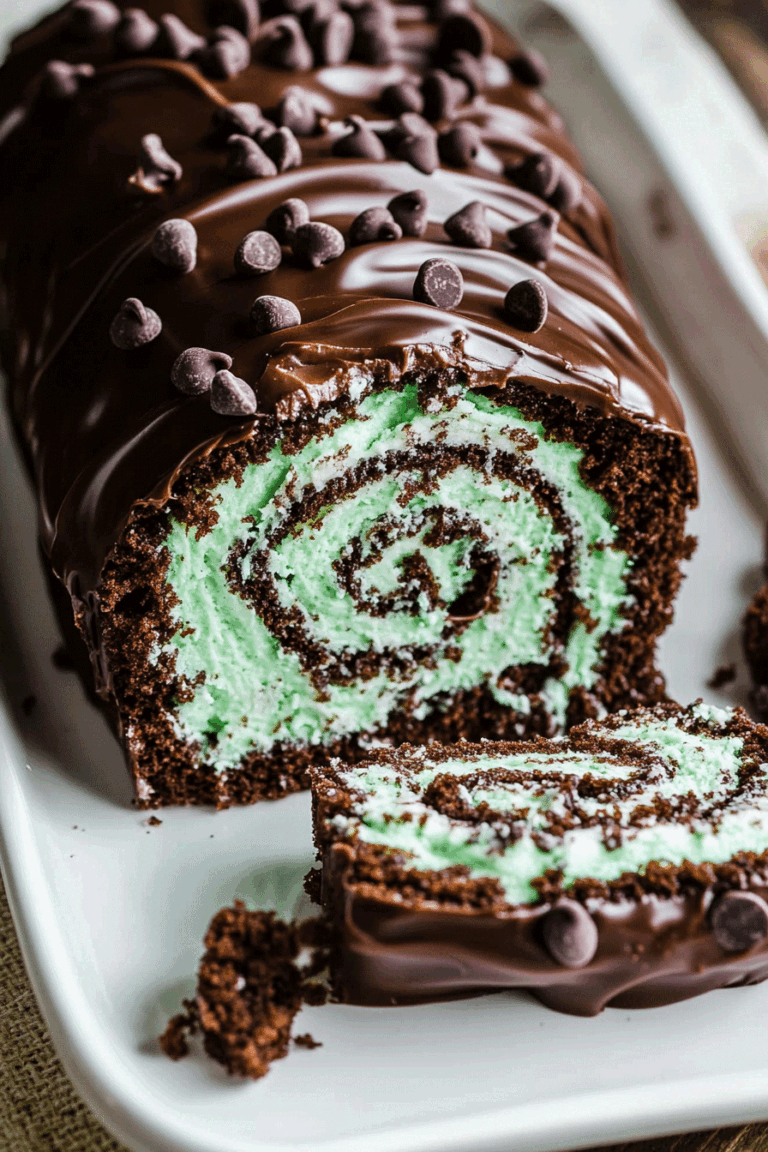 Mint Chocolate Roll Cake