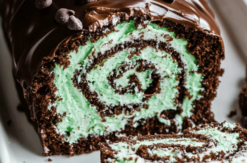 Mint Chocolate Roll Cake
