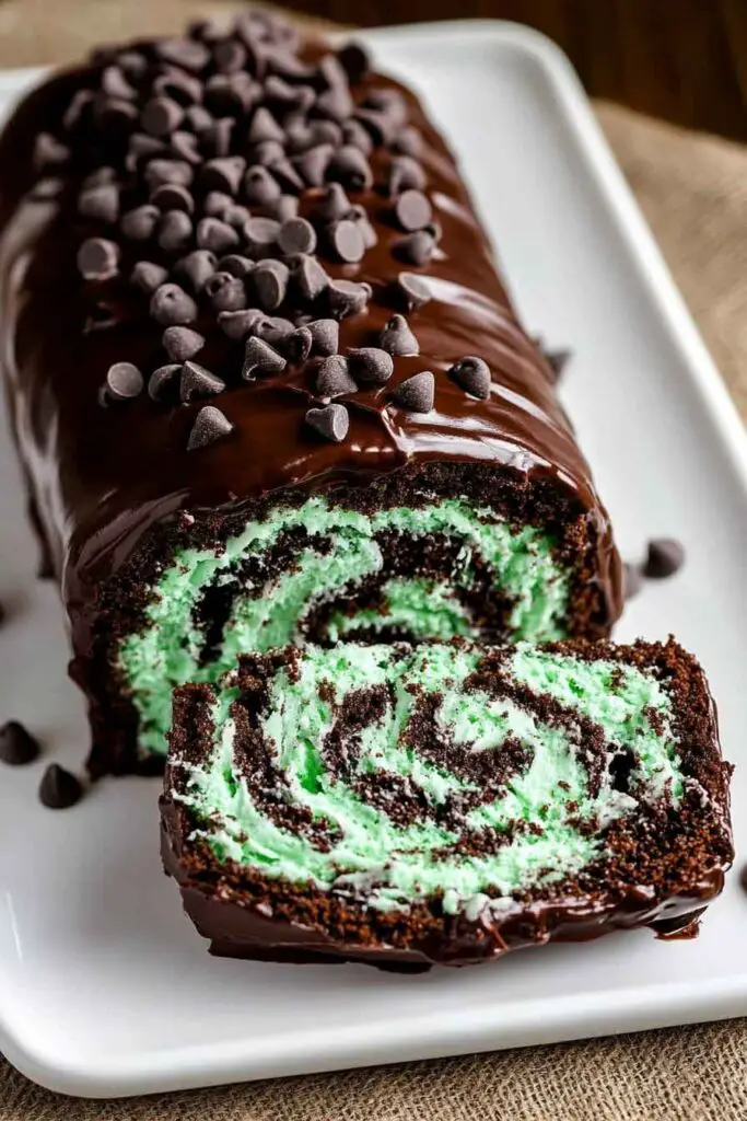 Mint Chocolate Roll Cake