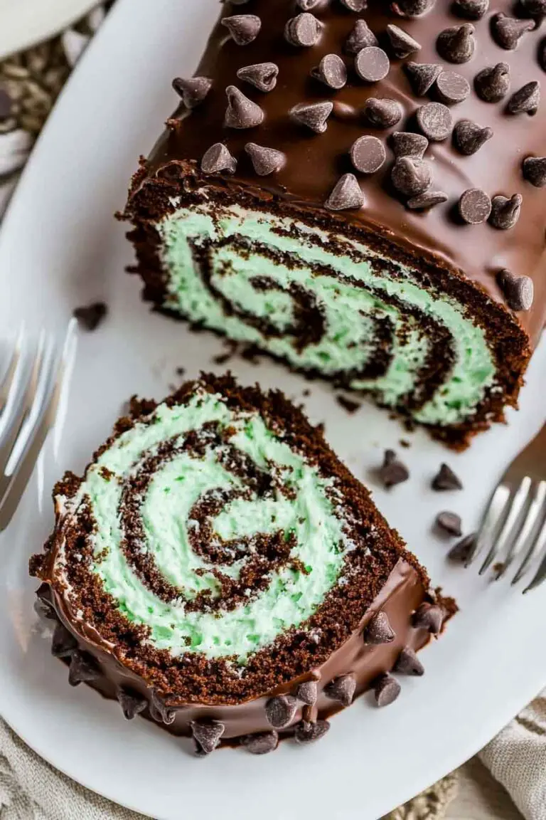 Mint Chocolate Roll Cake