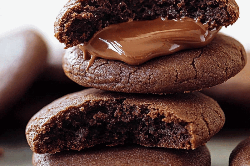 Nutella Stuffed Chocolate Cookies