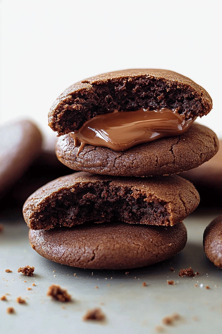 Nutella Stuffed Chocolate Cookies