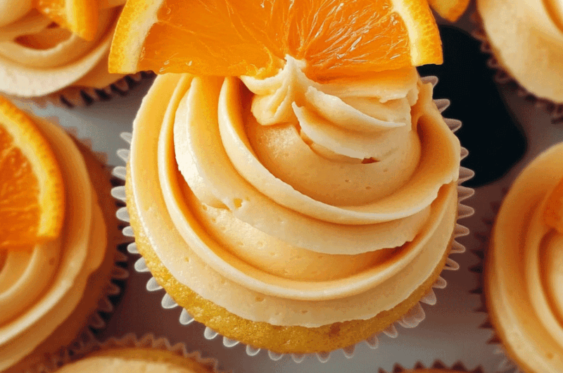 Orange Creamsicle Cupcakes with Buttercream Frosting