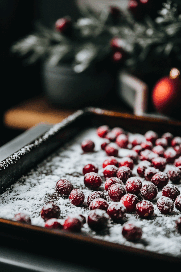 Orange Vanilla Candied Cranberries