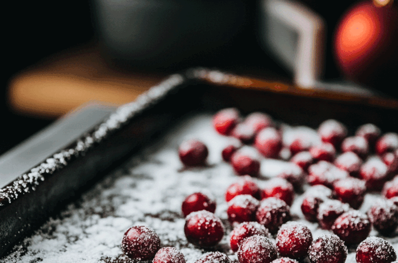 Orange Vanilla Candied Cranberries