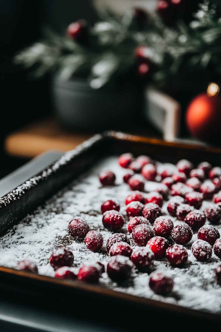 Orange Vanilla Candied Cranberries