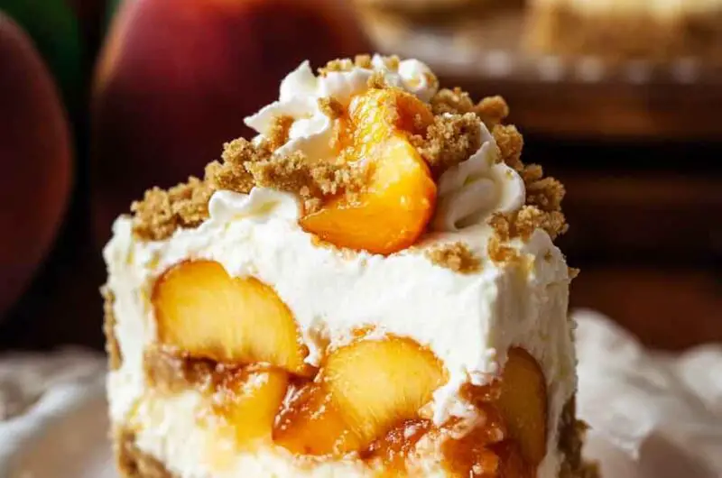 Peach Cobbler Cheesecake Cake