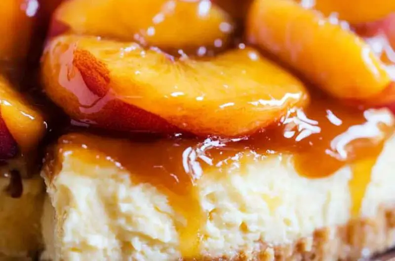 Peach Cobbler Stuffed Cheesecake