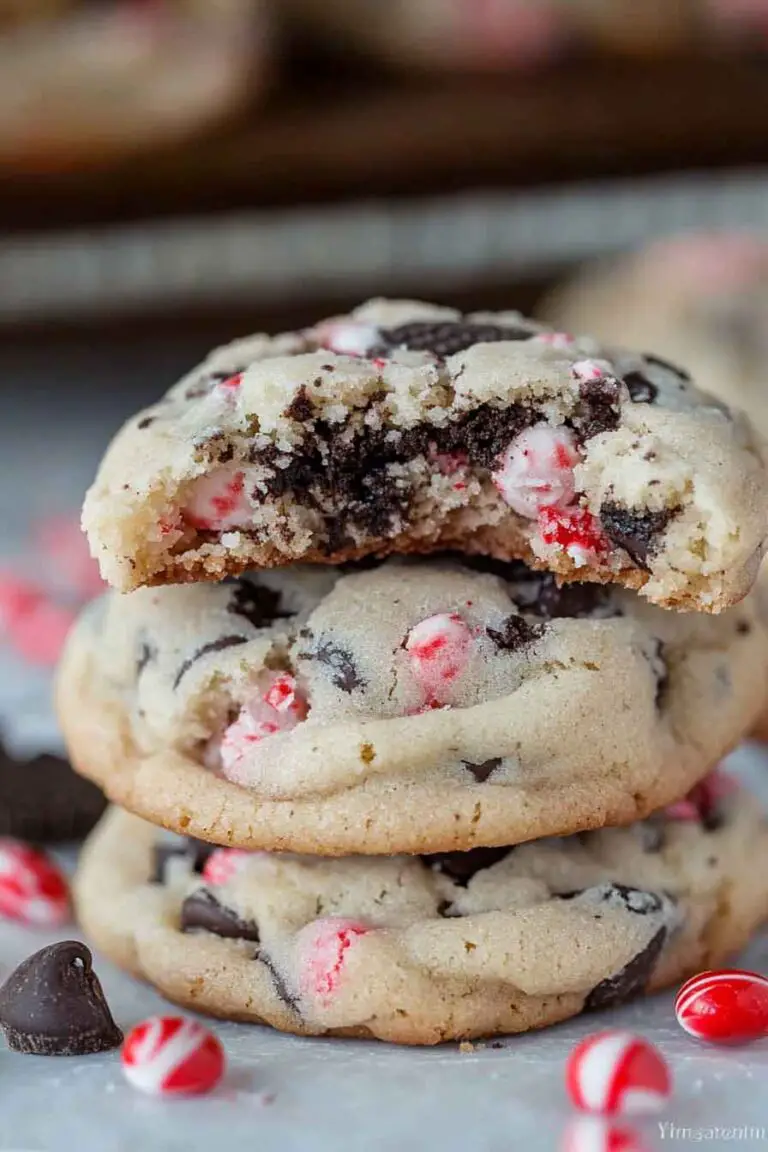 Peppermint Oreo Crunch Cookies