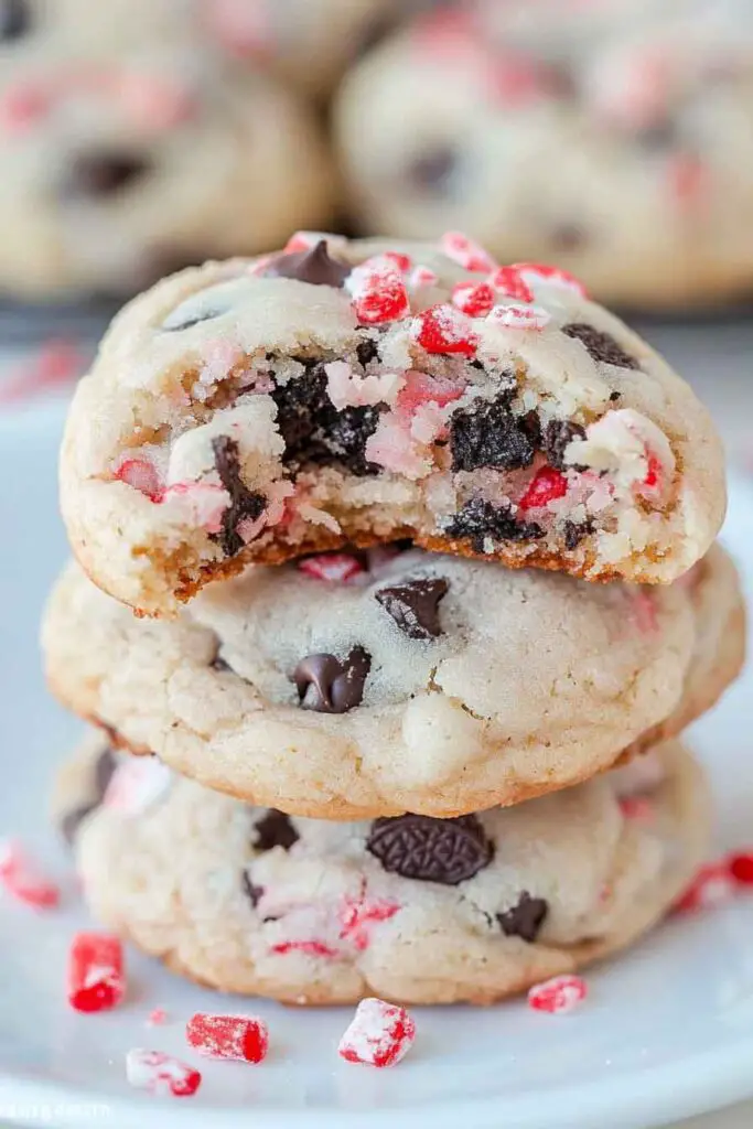 Peppermint Oreo Crunch Cookies