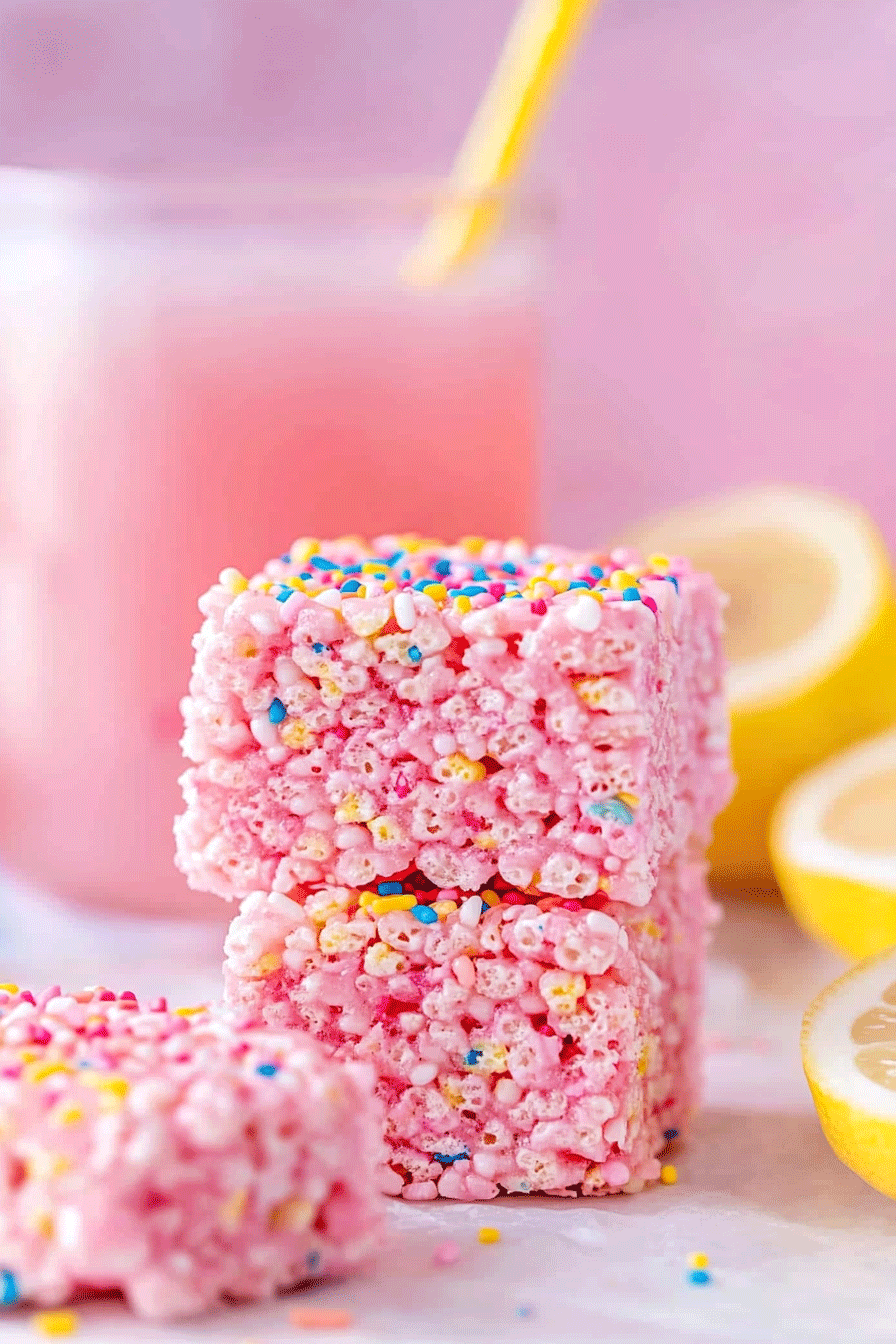 Pink Lemonade Rice Krispie Treats