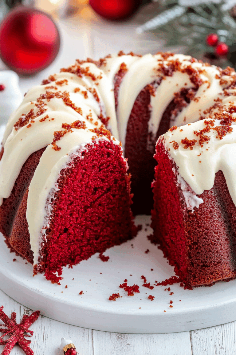 Red Velvet Cheesecake Swirl Bundt Cake