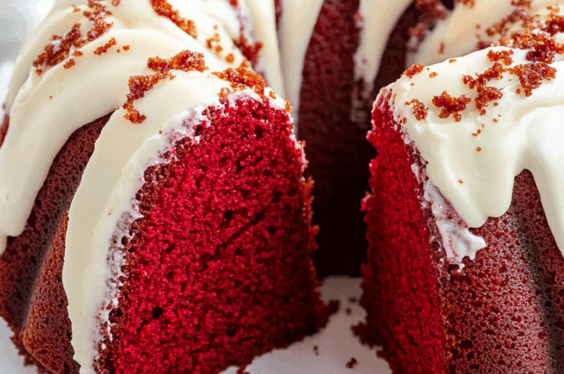 Red Velvet Cheesecake Swirl Bundt Cake