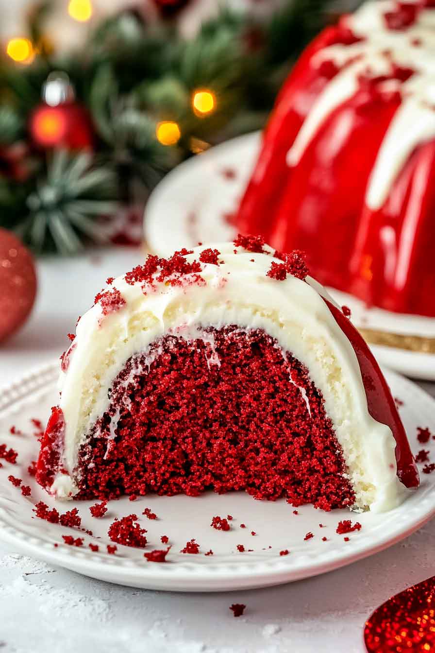 Red Velvet Cheesecake Swirl Bundt Cake