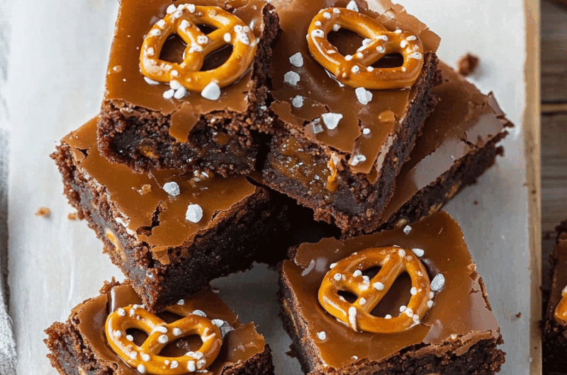 Salted Caramel Pretzel Brownies