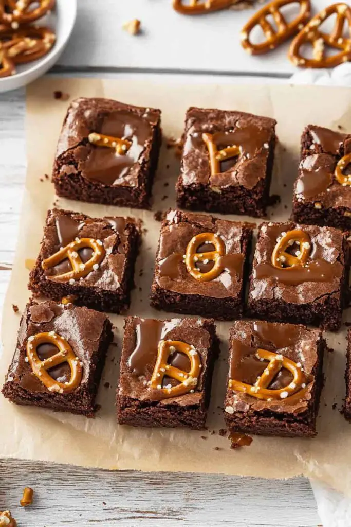 Caramel Pretzel Brownies