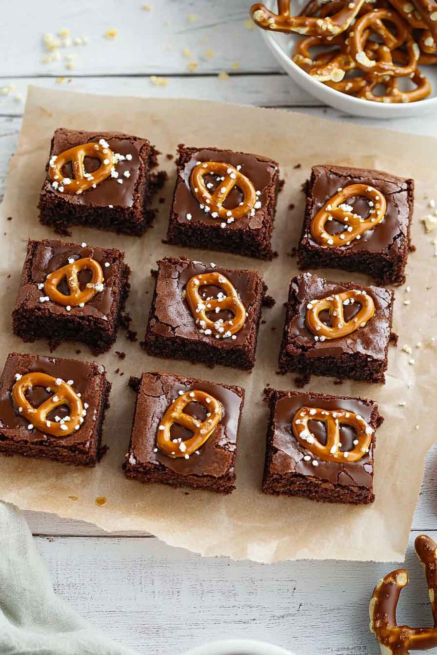 Salted Caramel Pretzel Brownies