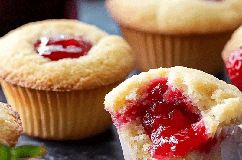 Strawberry Cheesecake Stuffed Muffins