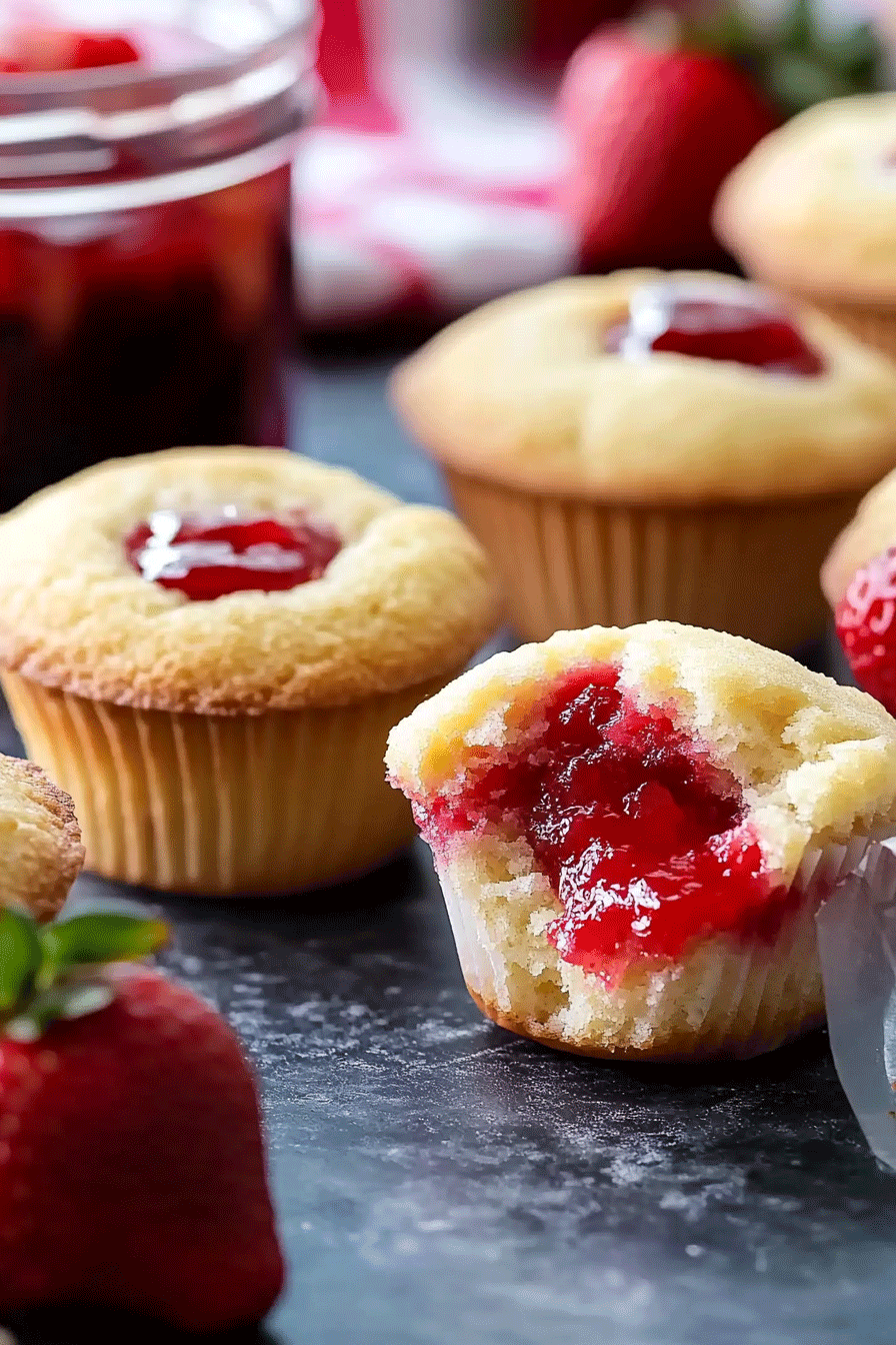 Strawberry Cheesecake Stuffed Muffins