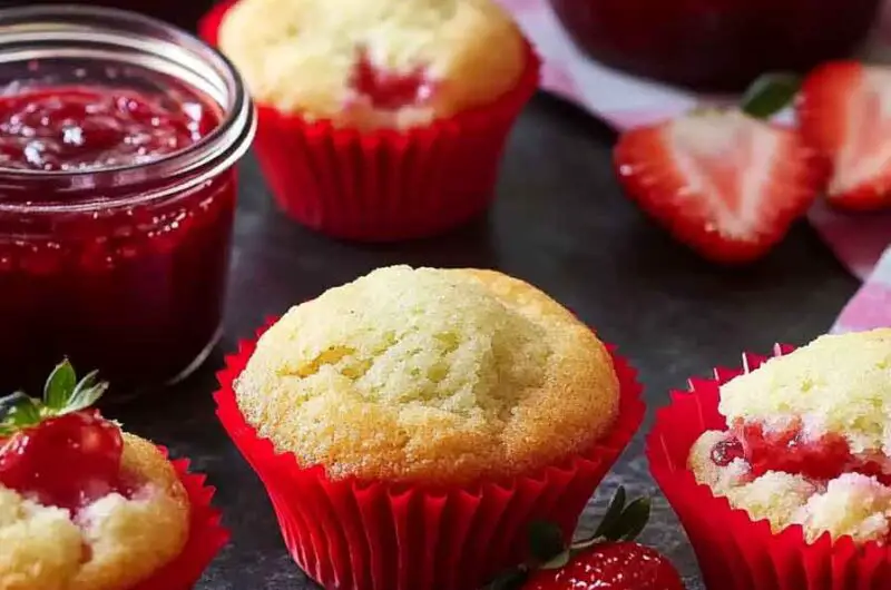 Strawberry Cheesecake Stuffed Muffins