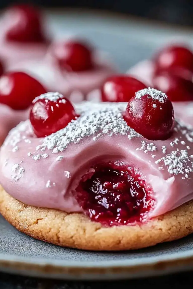 Strawberry Frosted Cherry Cookies