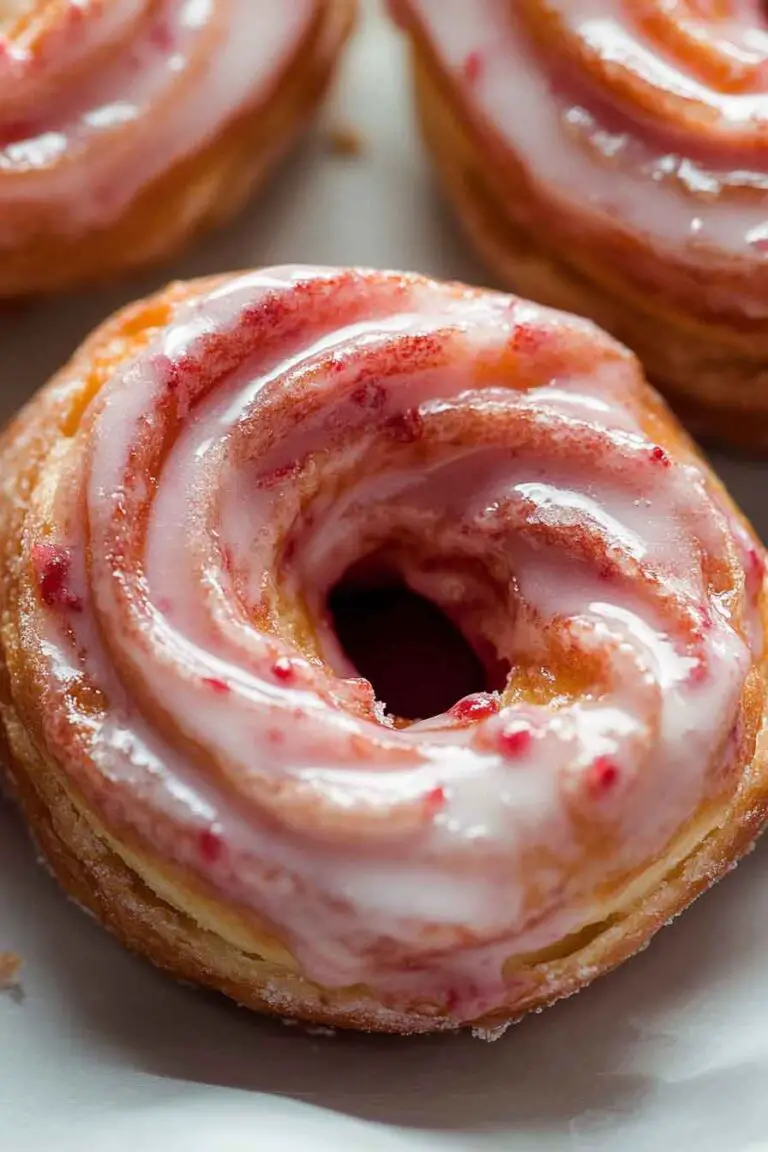 Strawberry Glazed French Crullers