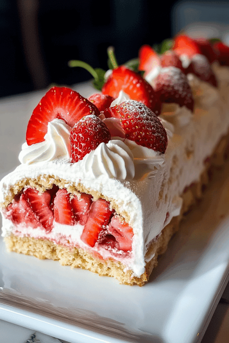 Strawberry Shortcake Cheesecake Dessert Roll