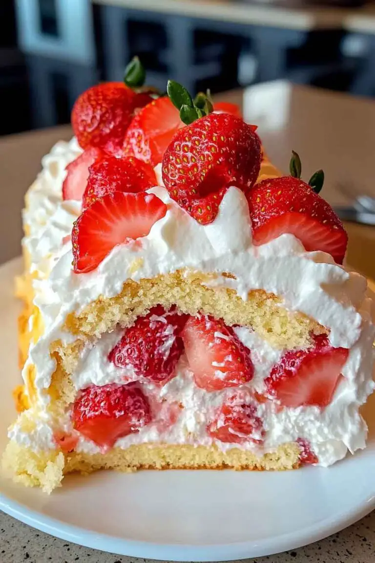Strawberry Shortcake Cheesecake Dessert Roll