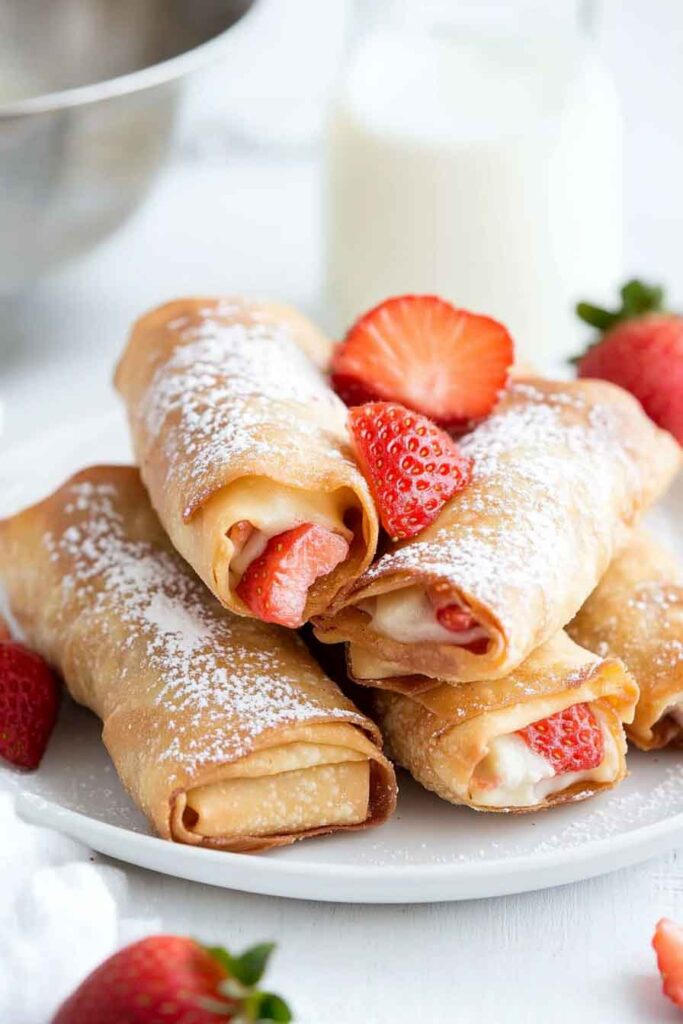 strawberry Cheesecake Stuffed Eggrolls