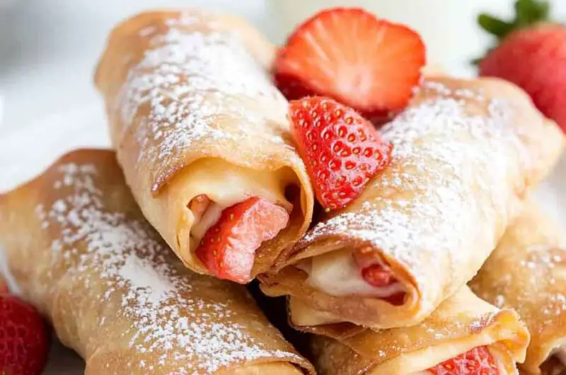Strawberry Cheesecake Stuffed Eggrolls