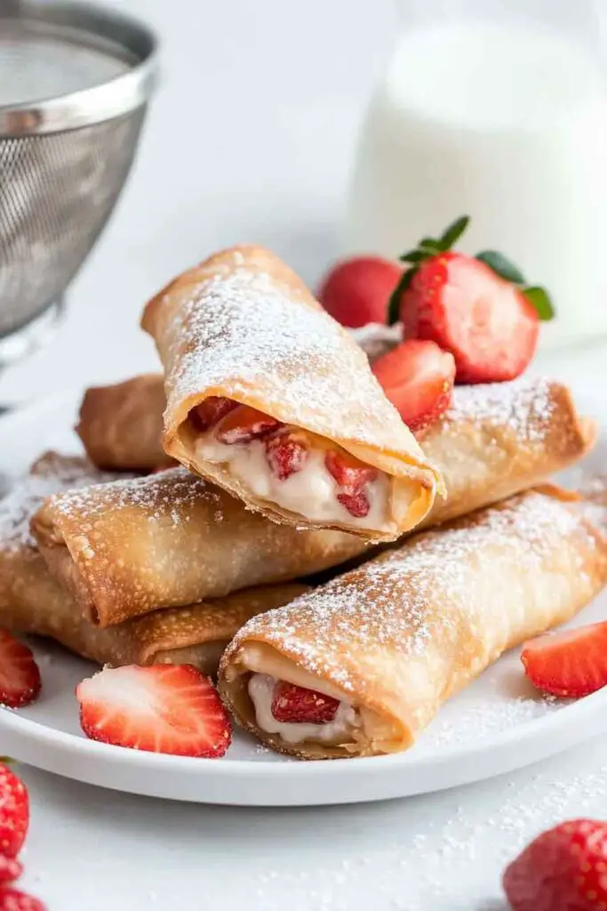 How to Make Strawberry Cheesecake Stuffed Eggrolls