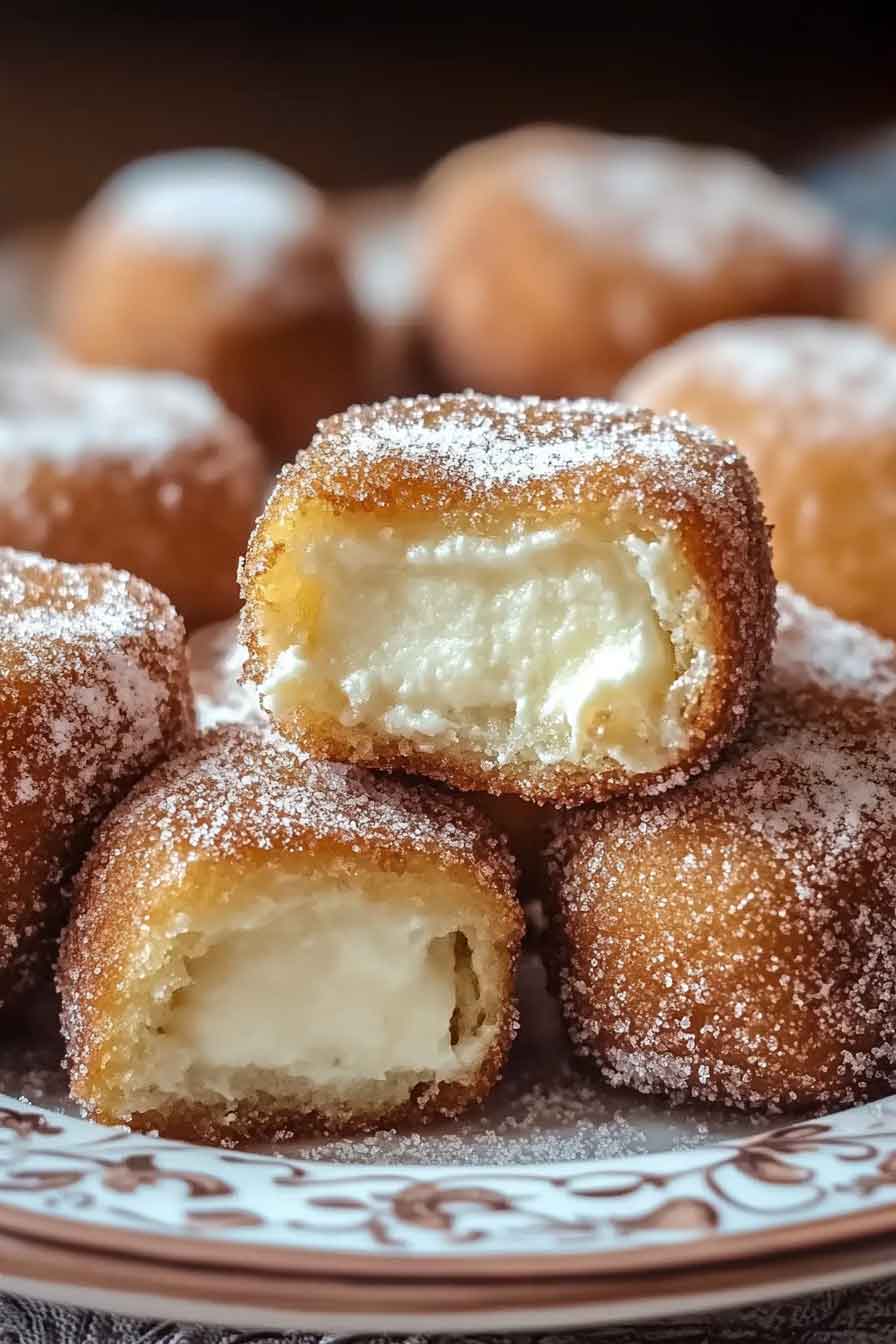 Churro Stuffed Cheesecake Bites