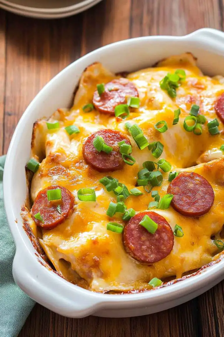 Crockpot Pierogi Casserole with Kielbasa