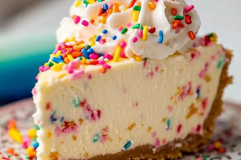 Funfetti Cookie Topped Cheesecake