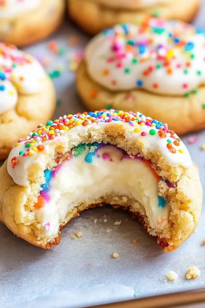 Funfetti Stuffed Cheesecake Cookies