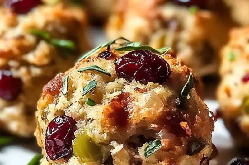 Cranberry Turkey Stuffing Balls (Baked or Air-Fried)