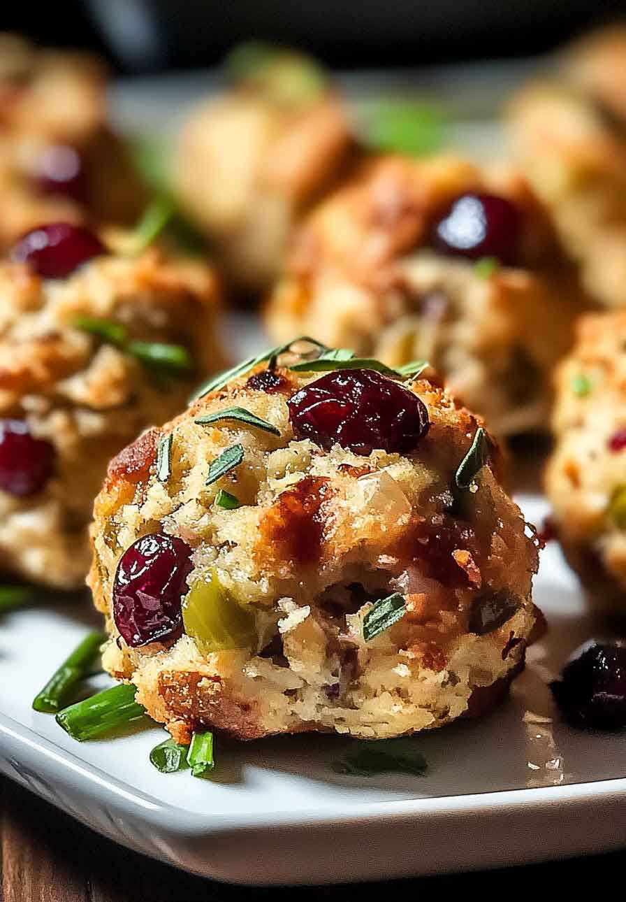 Cranberry Turkey Stuffing Balls