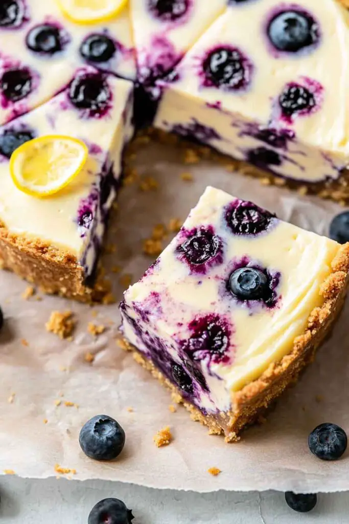 Lemon Blueberry Cheesecake Slice