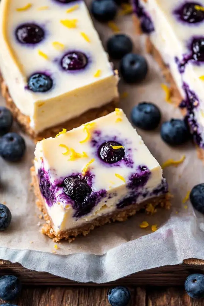 How to Make Lemon Blueberry Cheesecake Slice