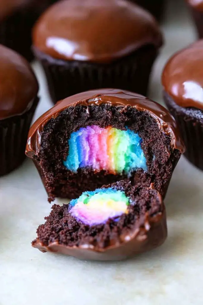 How to Make Magical Chocolate Rainbow Cupcakes