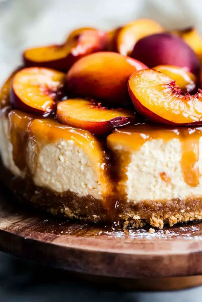 Ingredients for Peach Cobbler Stuffed Cheesecake
