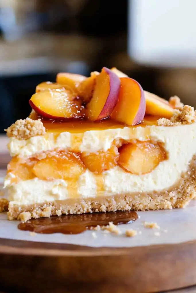 How to Make Peach Cobbler Stuffed Cheesecake