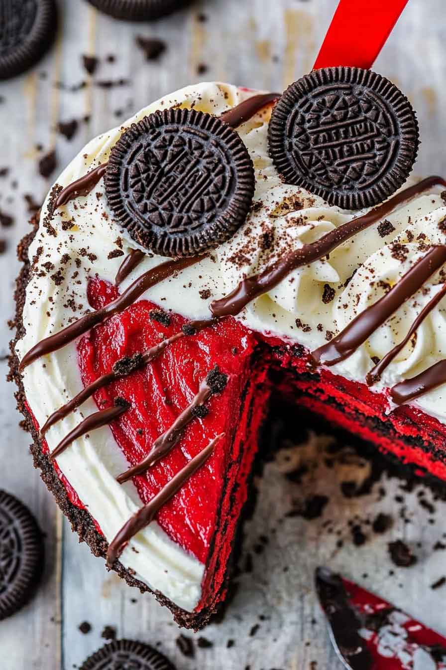 Red Velvet Oreo Cheesecake