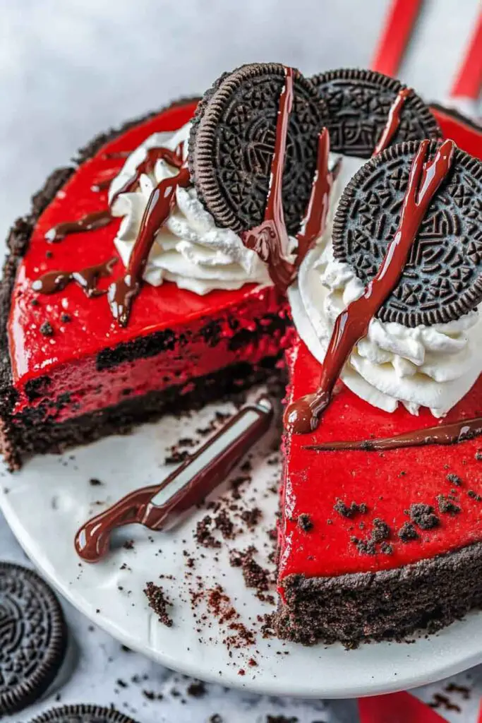 Red Velvet Oreo Cheesecake