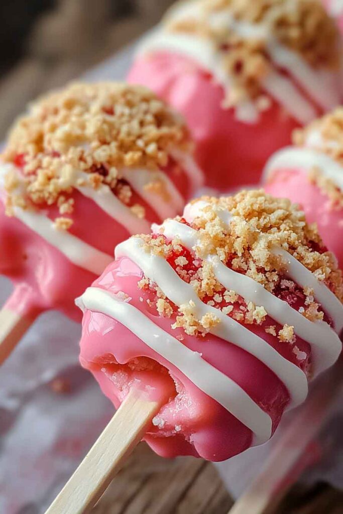 Strawberry Crunch Cheesecake Pops